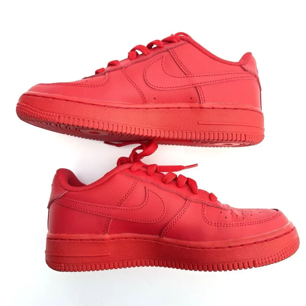 Nike Air Force 1 Youth Size 5Y Triple Red Low Top Sneakers Casual Shoes